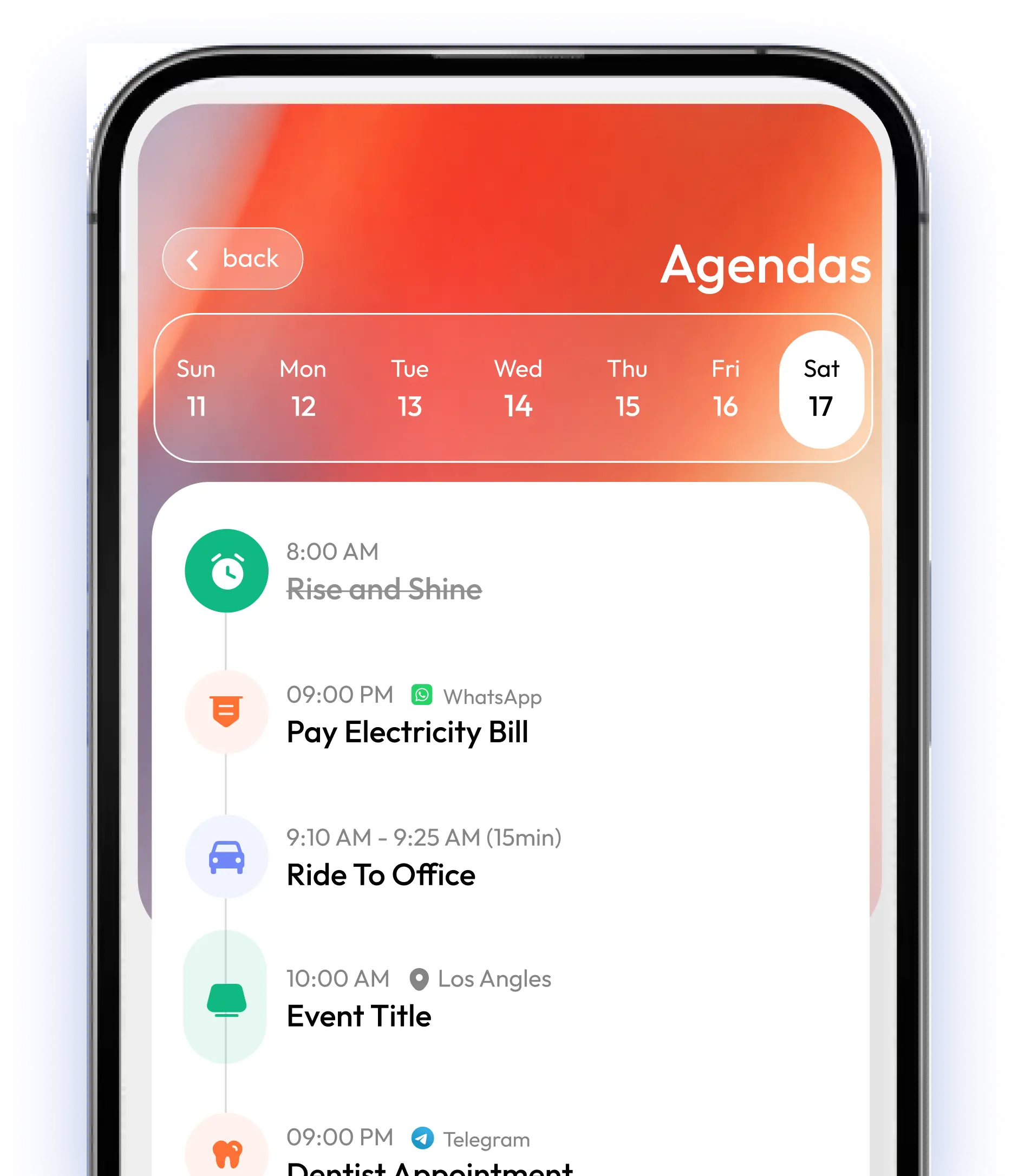 Memorae reminder flow on mobile